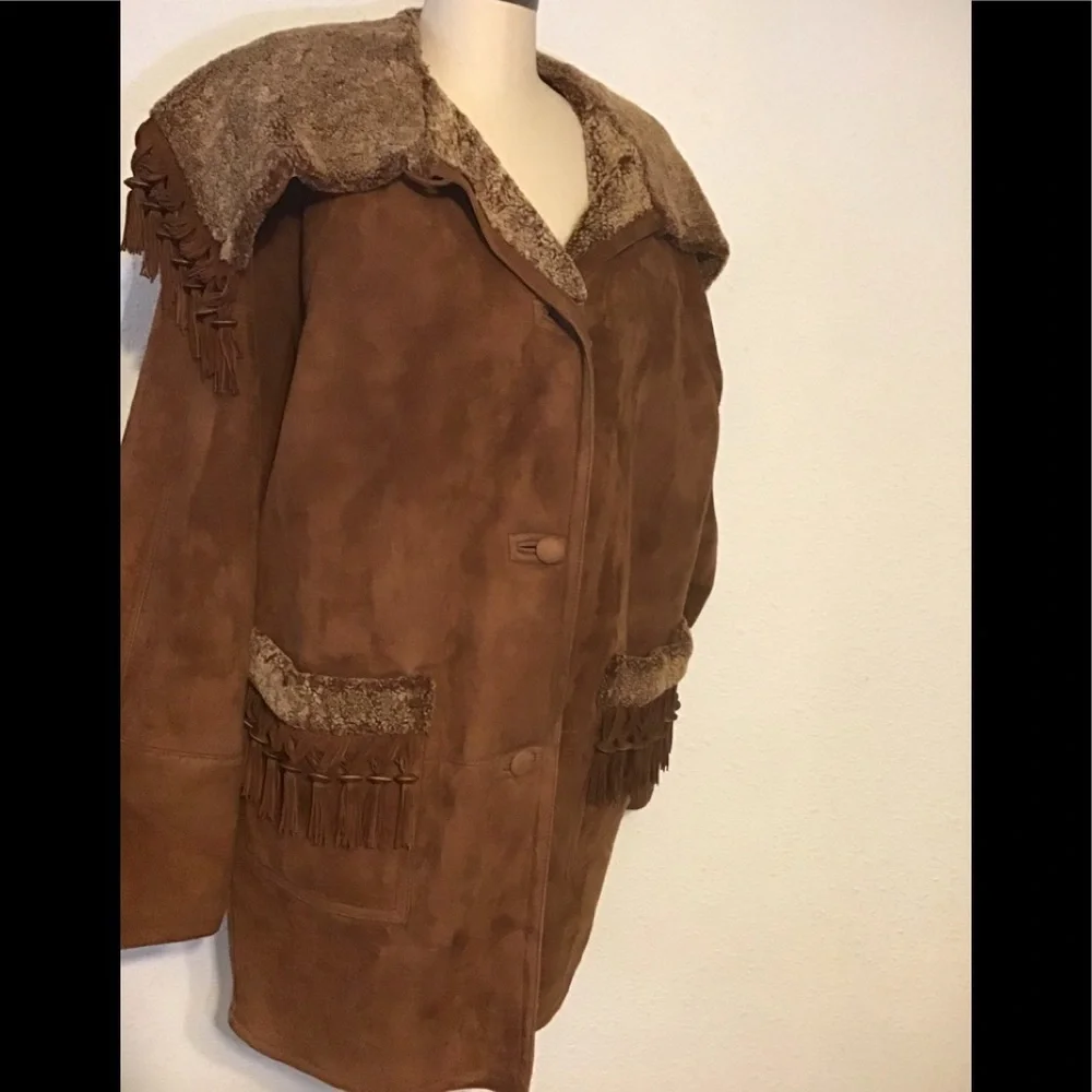 Christian for Nanak brown leather/shearling jacket